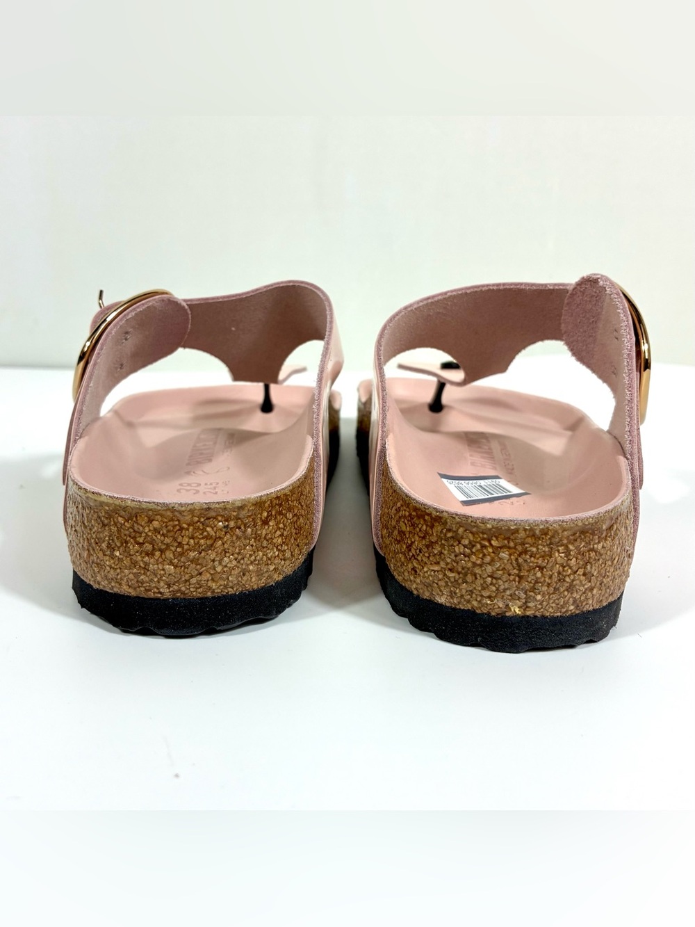 Birkenstock Gizeh Big Buckle Sandals Light Rose Leather High Shine 38 EUB 7 New - Picture 15 of 17